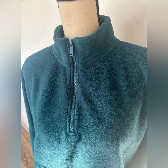 Fabletics green teddy sweater half zip XL - Picture 2 of 5